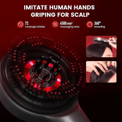 𝙑𝙞𝙫𝙚𝙣𝙯𝙖™ Scalp Massager Brush (Red) – فرشاة تدليك فروة الرأس (حمراء)