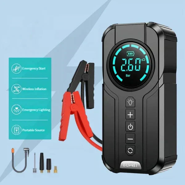𝙑𝙞𝙫𝙚𝙣𝙯𝙖™Jump Starter With Air Pump هيكساليفينغ™ جهاز تشغيل البطارية مع منفاخ هواء