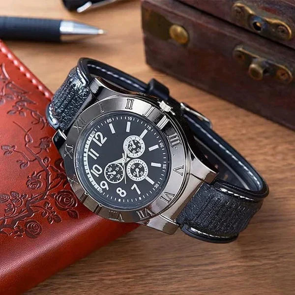 𝙑𝙞𝙫𝙚𝙣𝙯𝙖™ Men's Military USB Lighter Watch |  ساعة 𝙑𝙞𝙫𝙚𝙣𝙯𝙖™ العسكرية للرجال مع ولاعة USB